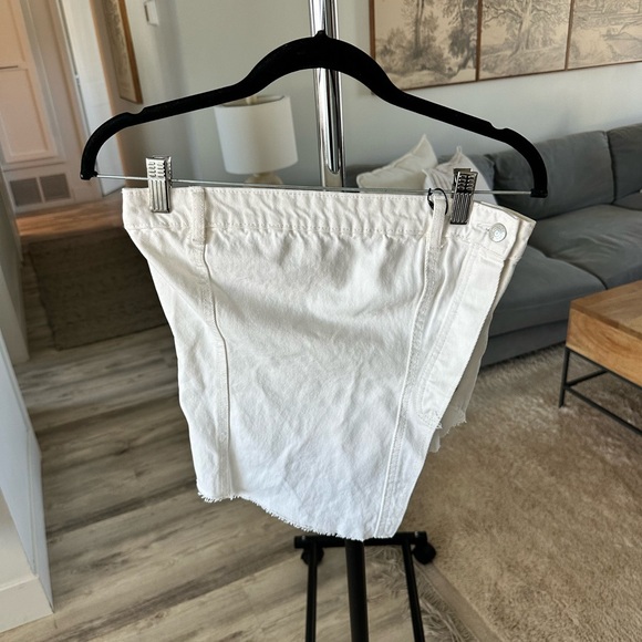 NWT Zara White Denim Button Strapless Top - Picture 4 of 8